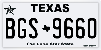 TX license plate BGS9660