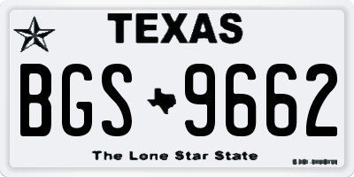 TX license plate BGS9662