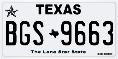 TX license plate BGS9663