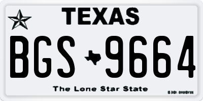 TX license plate BGS9664