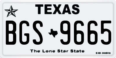 TX license plate BGS9665