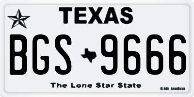 TX license plate BGS9666