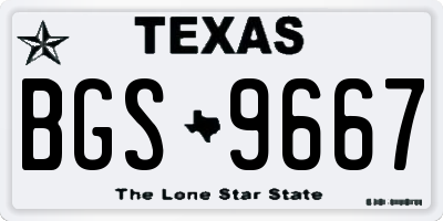 TX license plate BGS9667