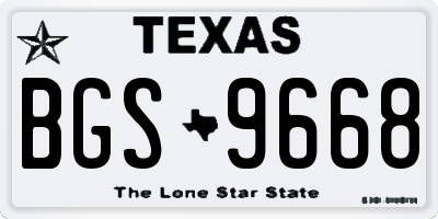 TX license plate BGS9668
