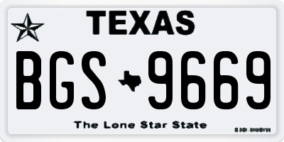 TX license plate BGS9669