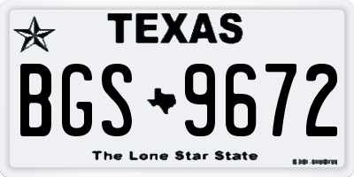 TX license plate BGS9672