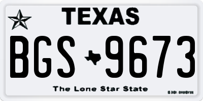 TX license plate BGS9673