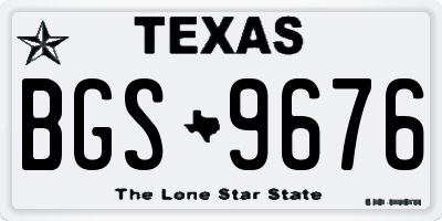 TX license plate BGS9676