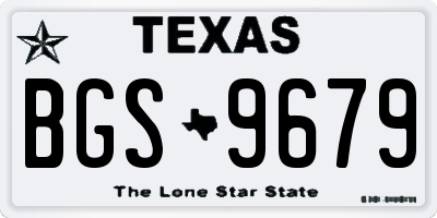 TX license plate BGS9679