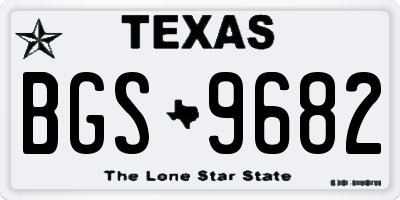 TX license plate BGS9682