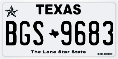 TX license plate BGS9683