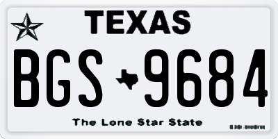 TX license plate BGS9684