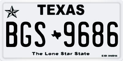 TX license plate BGS9686