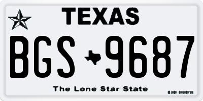 TX license plate BGS9687