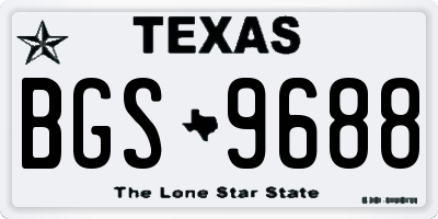TX license plate BGS9688