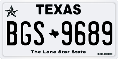 TX license plate BGS9689