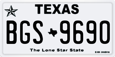 TX license plate BGS9690