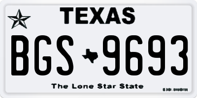TX license plate BGS9693