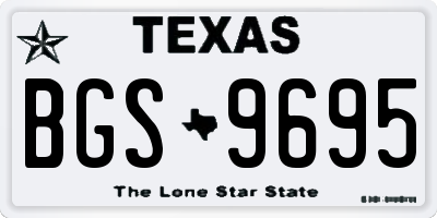 TX license plate BGS9695