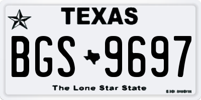 TX license plate BGS9697