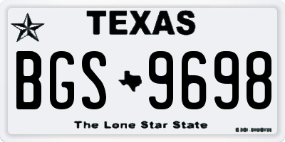 TX license plate BGS9698