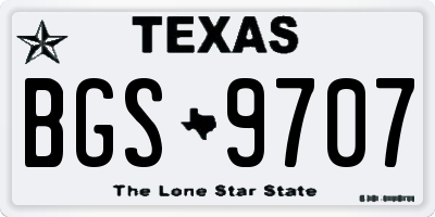 TX license plate BGS9707