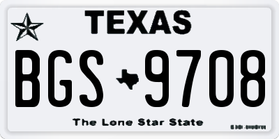 TX license plate BGS9708