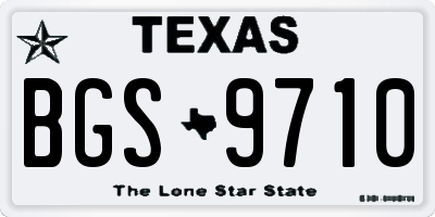 TX license plate BGS9710