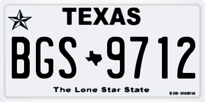 TX license plate BGS9712