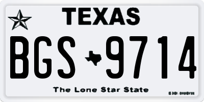 TX license plate BGS9714