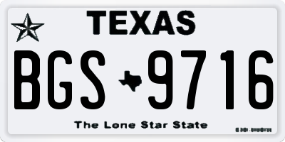 TX license plate BGS9716