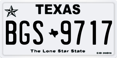 TX license plate BGS9717
