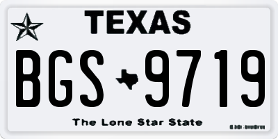 TX license plate BGS9719