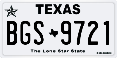 TX license plate BGS9721