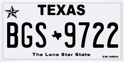 TX license plate BGS9722