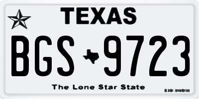 TX license plate BGS9723