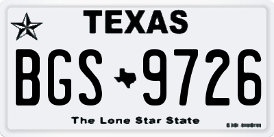 TX license plate BGS9726