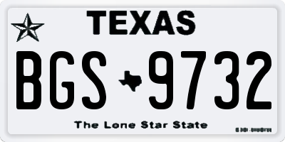 TX license plate BGS9732