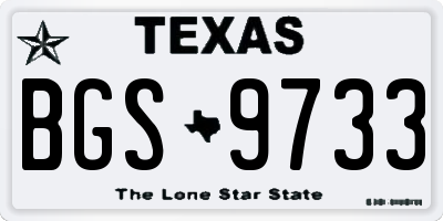 TX license plate BGS9733