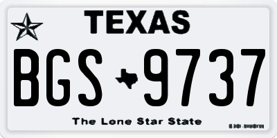 TX license plate BGS9737