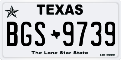 TX license plate BGS9739