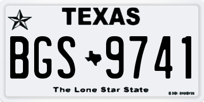 TX license plate BGS9741