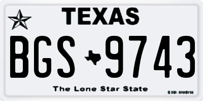 TX license plate BGS9743