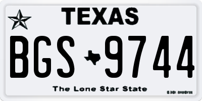 TX license plate BGS9744