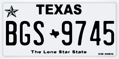 TX license plate BGS9745