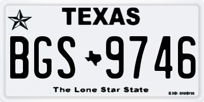TX license plate BGS9746