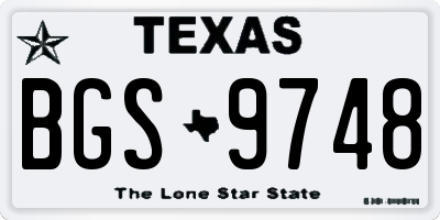 TX license plate BGS9748