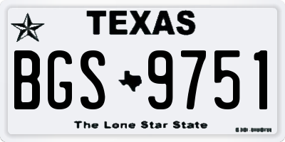 TX license plate BGS9751