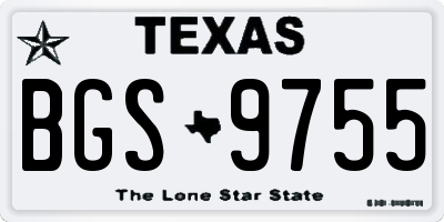 TX license plate BGS9755