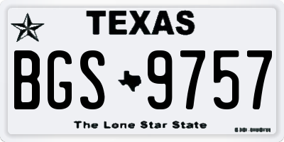 TX license plate BGS9757
